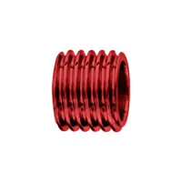 charms thabora grand modèle pour homme en acier et aluminium anodisé rouge brillant forme tube motif rainures