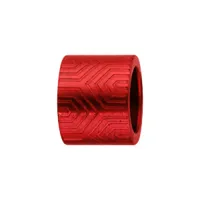charms thabora grand modèle pour homme en acier et aluminium anodisé rouge brillant forme tube motif aztèque