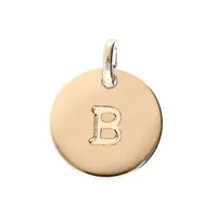 pendentif en plaqué or médaille 12mm gravure lettre alphabet "b"