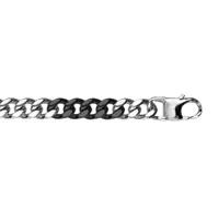 bracelet en acier maille gourmette 6mm bicolore pvd noir 20,5cm