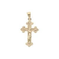 pendentif en plaqué or croix occitane type croix ancienne motifs épis et christ sur la croix