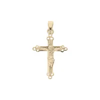 pendentif en plaqué or croix travaillée avec christ