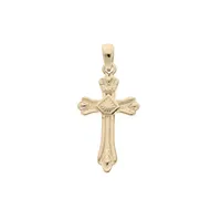 pendentif en plaqué or croix occitane creusée au centre et motifs aux extrémités
