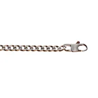 bracelet en acier maille gourmette 4mm pvd brossé aspet patiné chanfrein marron longueur 19cm