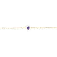 bracelet en plaqué or solitaire oxyde violet 4mm 16+2cm