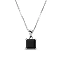 collier simple square argenté et noir