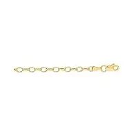 14 k or jaune ovale 17,8 cm x 3,5 mm chaîne rolo – bracelet jewelryweb