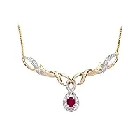 naava - collier - femme - or jaune (9 carats) 3.3 gr - diamant - rubis 0.58 cts