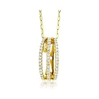 miore collier pour femmes chaîne avec pendentif trois rangées de diamants 0.32 ct en or jaune 18 carat / 750 or, bijou avec diamants et brillants longueur 45 cm