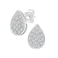 naava - boucles d'oreille - femme - or blanc (9 carats) 1 gr - diamant 0.004 cts