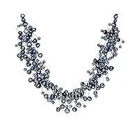valero pearls collier de perles pour femme en 925/- argent sterling perle de culture d'eau douce env. 4,0-6,0 mm
