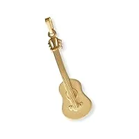 pendentif guitare classique - instrument de musique - argent massif 925 plaqué or 23,5 carats - bijou cadeau musique