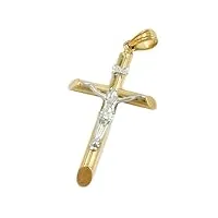 bijoux pendentif 375 or croix avec le christ 3 x 2 mm