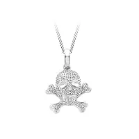carissima gold - 5.43.9385 - collier mixte - or blanc (9 cts) 4.3 gr