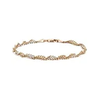 carissima gold bracelet maille gourmette twist or bicolore 9 carat 375/1000 19 cm 2.23.6052 pour femme