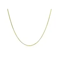 miore collier chaîne en vraie or jaune 9 ct- fabriqué en italie- 0,9 mm d'épaisseur- 45 cm long- fermeture à anneau à ressort- hommes et femmes- doux pour la peau