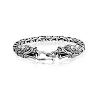bling jewelry bracelet unisexe de dragon de bali fait À la main avec une tête de dragon chaîne pour femmes hommes en argent sterling avec fermoir À crochet 7.5 pouces