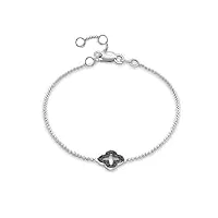 carissima gold unisex 9 ct or blanc diamond cross adjustable bracelet of length 15 cm/6 inch - 18 cm/7 inch