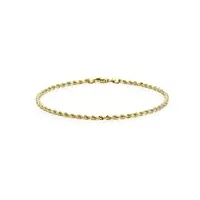 carissima gold - maille corde bracelet de cheville mixte adulte - 9 cts (375/1000) or jaune