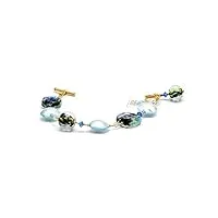 suntradition bracelet clair de lune véritable bijoux en verre de murano