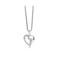 miore - collier avec pendentif femme - coeur - argent 925/1000 5.3 gr - 45 cm