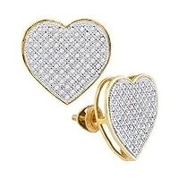 dazzlingrock collection pour femme 1/2 carat diamant cœur boucles d'oreilles
