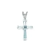 cz blanc or 14 carats pendentif croix-dimensions : 21 x 12 mm-jewelryweb