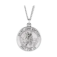 jewelryweb pendentif rond st john le baptste en argent sterling mdl 18.5