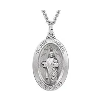 pendentif ovale st jude thaddeus en argent sterling 925 mdl 23,75 x 16,25 bijoux cadeaux pour femmes, métal, pas de gemme