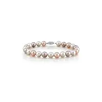 bracelet de perles perles d'eau douce – 16,5 cm multicolore 7–8 mm aaa fermeture or blanc
