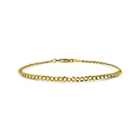 miore bracelet pour femmes chaîne maille gourmette en or jaune 9 carat / 375 or, bijou longueur 19.5 cm