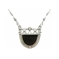 art deco - collier femme - argent 925/1000 - cristal swarovski