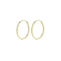 elli boucles d'oreilles elli - hoops de cristal boucles d'oreilles femme - plaqué or argent (925/1000)