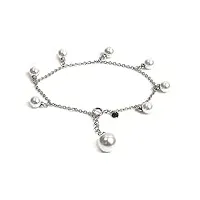 petits merveilles d'amour - bracelet femme - argent fin 925/1000 - perle - corde réglable