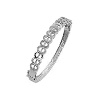petits merveilles d'amour - bracelet femme manchette - argent fin 925/1000 - oxyde de zirconium