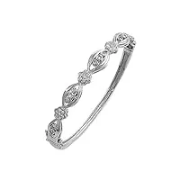petits merveilles d'amour - bracelet manchette femme - argent fin 925/1000 - oxyde de zirconium