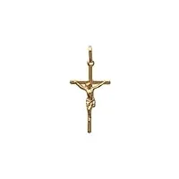 tata gisele © pendentif plaqué or - croix catholique fine - bijou religion jesus communion bapteme