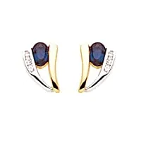 sf bijoux - boucles d'oreilles 750/1000e saphir et diamant