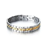 coolsteelandbeyond exquise bracelet aimanté en acier inoxydable homme - aimants- couleur argent or - outil de suppression de lien inclus