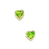 or jaune 14 carats august birthstone vert 4 x 4 mm/dore cone spikes screwback boucles d'oreilles avec zircone en forme de cœur-dimensions : 5 x 5 mm