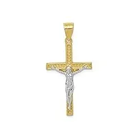 10 k or jaune et rhodium crucifix pendentif – teneur en or plus élevée que or 9 ct