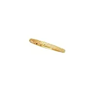 bracelet jonc empilable en or jaune 10 carats - 4 mm - brillant texturé - florentine - pour femme - 13 cm - qualité supérieure à l'or 9 carats