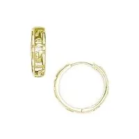 m or jaune 14 carats avec zircone cubique boucles d'oreilles fantaisie-dimensions : 15 x 17 jewelryweb mm -