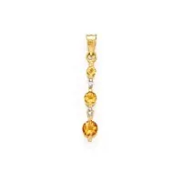 pendentif en or jaune 14 carats avec citrine et diamant