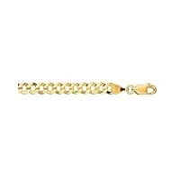 bracelet gourmette en or jaune 10 carats de 4,70 mm avec fermoir mousqueton - 20 cm - qualité supérieure à l'or 9 carats