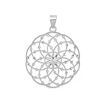 or blanc 14 carats diamant-cut pendentif sphère : 48,9 x 37.3 mm-jewelryweb
