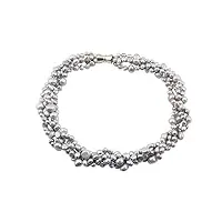 treasurebay collier de perles d'eau douce élégant et classique pour femmes collier de perles multi-rangs épais, (gris)