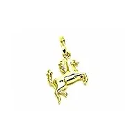 pendentif en or jaune 18 carats (750), petit cheval, cheval grimpant, charms, garçons et enfants