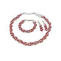 belle multiples couleur cristal perlé collier, bracelet et boucles d'oreilles