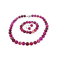 chunky pierres précieuses améthyste, perles de cristal, péridot et élégant collier assorti perle d'eau douce, bracelet et boucles d'oreilles bijoux ensemble